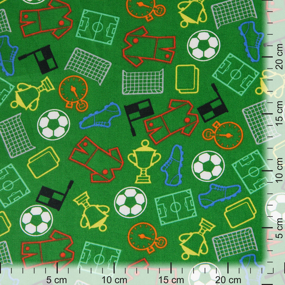 Dekostoff Baltrum Fußball in 1,4m Breite (METERWARE) Baumwollstoff Stoff aus 100% Baumwolle